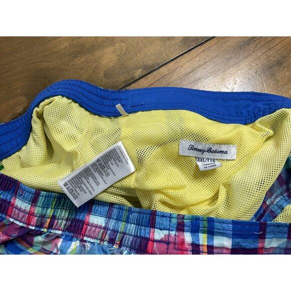 Tommy Bahama Swim Trunks Mens Size XXL Plaid Floral Draw String Lined Shorts - Picture 5 of 13